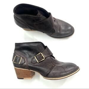 Cat Caterpillar Marlene Brown Leather Short Buckle Boot Ankle Boots Size  EU 37